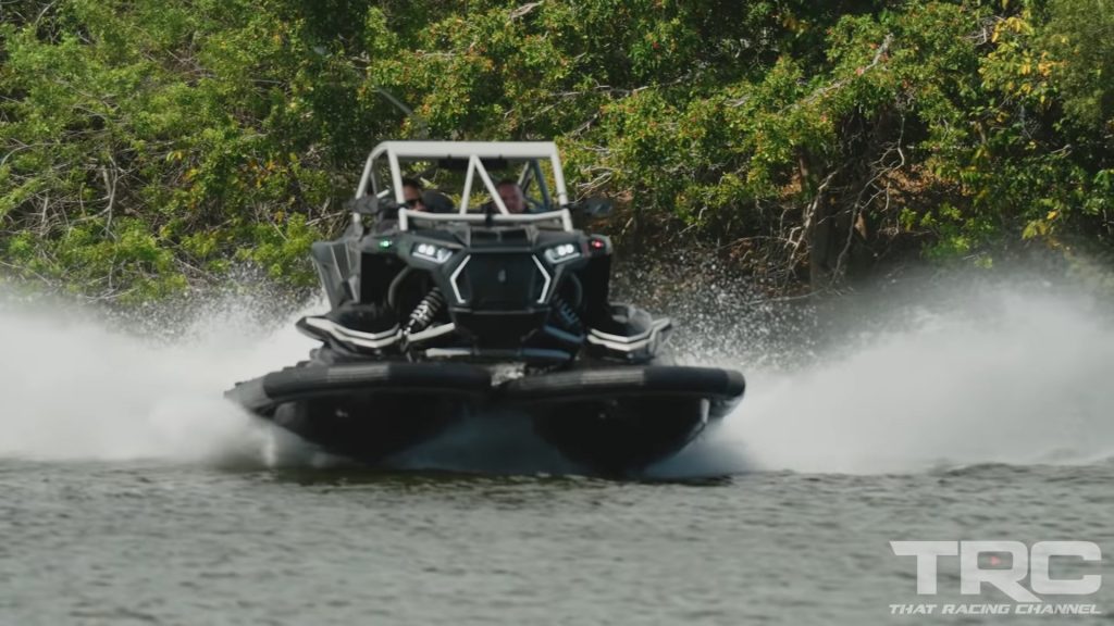 Polaris RZR Strapped to Two Jet Skis the 600 HP Typhoon