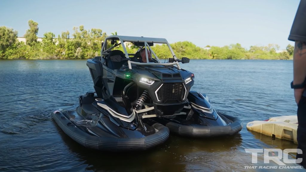 Polaris RZR Strapped to Two Jet Skis the 600 HP Typhoon