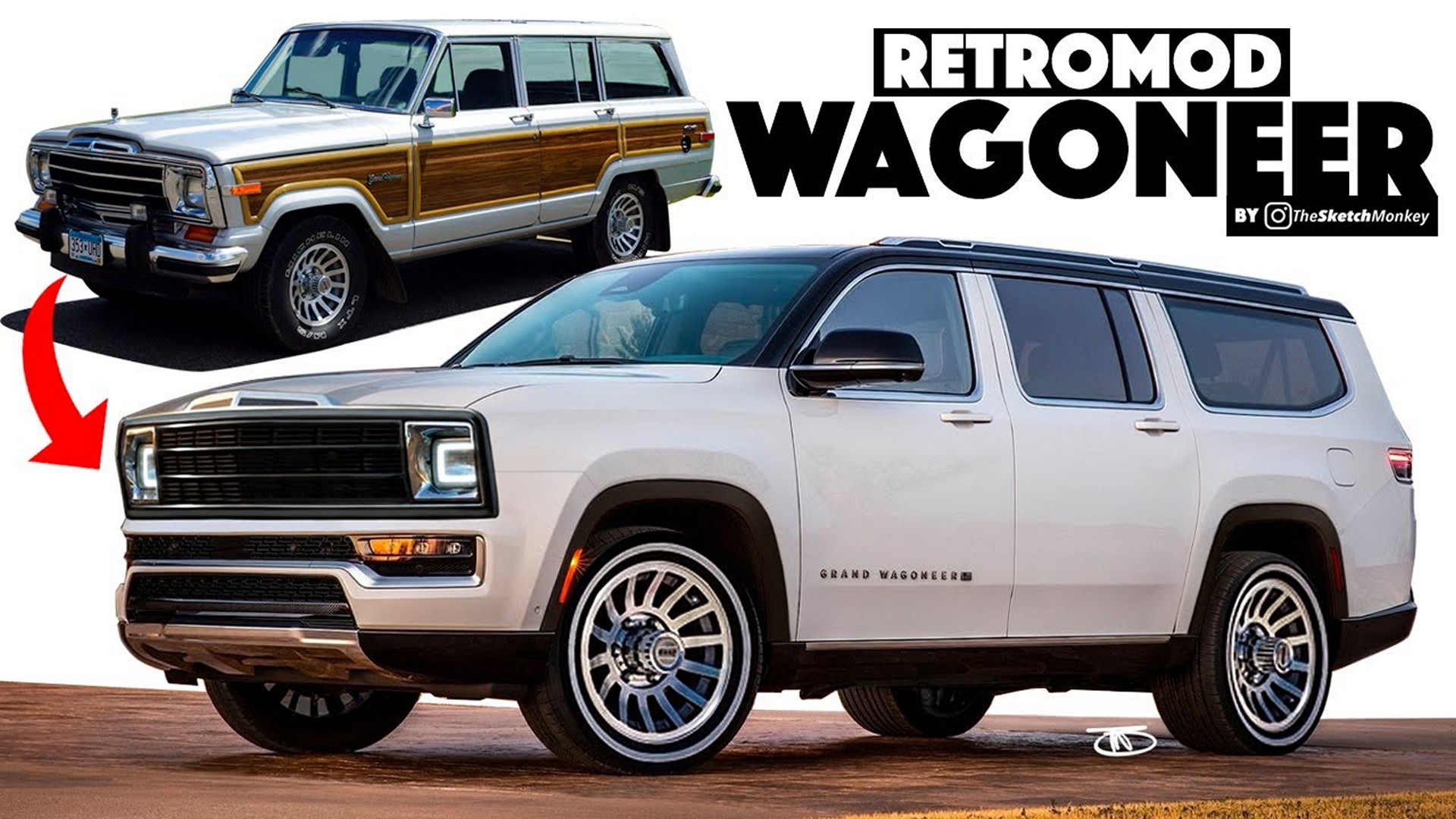 2023 Jeep Grand Wagoneer Gets 1963 Retro Redesign in YouTube Rendering Video