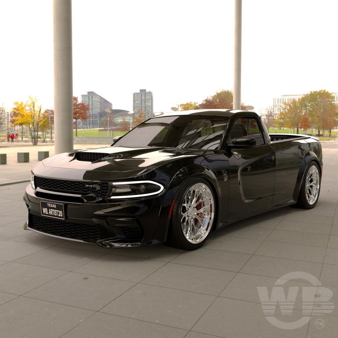 Dodge Charger Hellcat Widebody Pickup Truck Is the Modern Rampage CGI ...