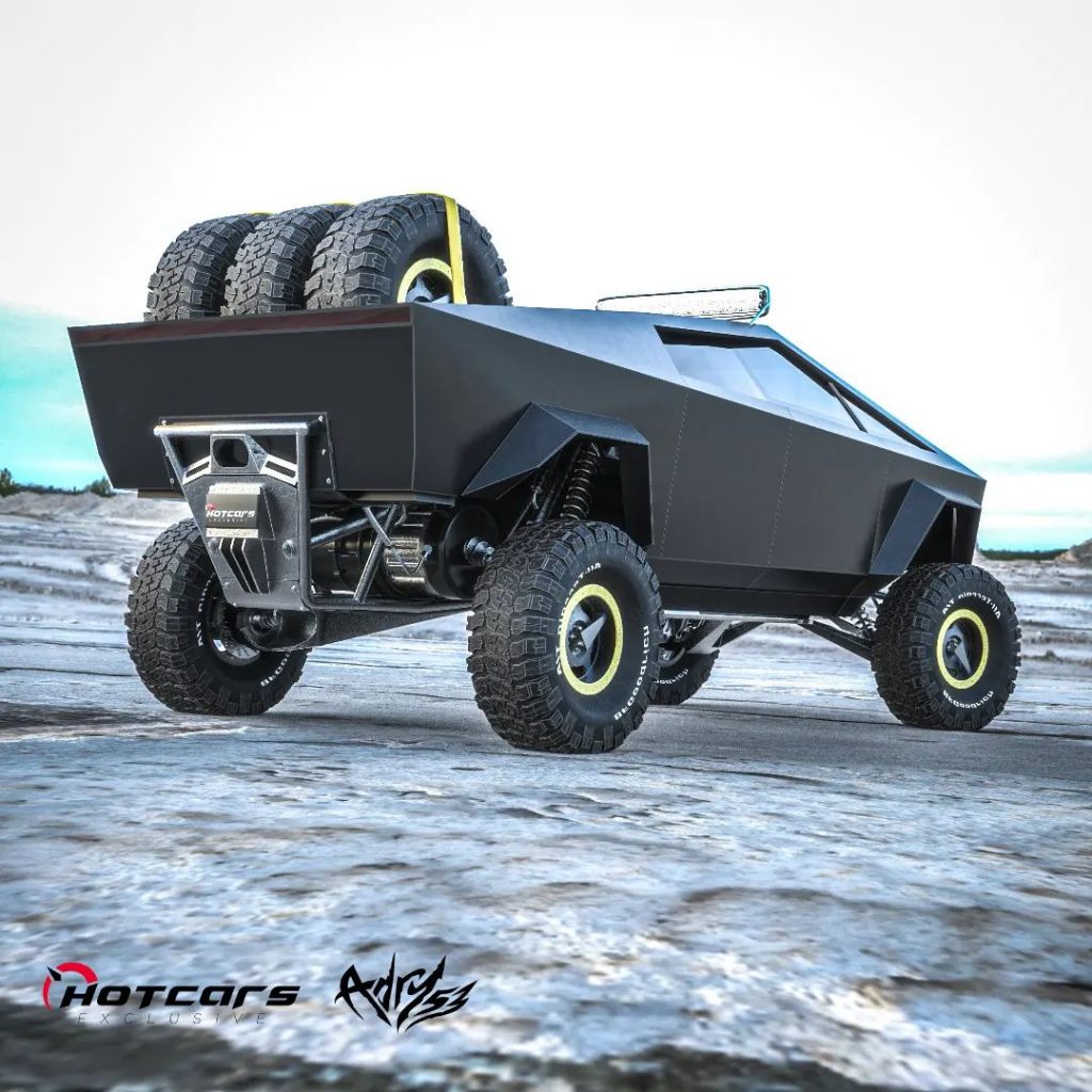 Baja Tesla Cybertruck Is a Lifted Off-Roader Rendering With Portal EV Axles