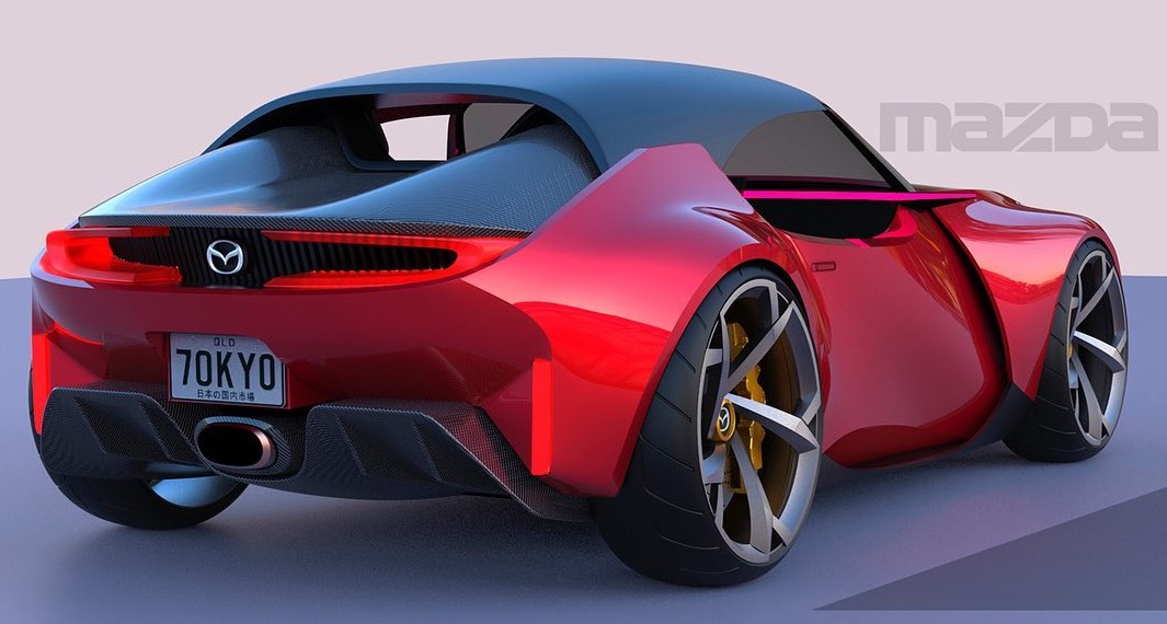 NextGen Electrified Mazda MX5 Miata (NE) Shown in Artist Rendering as