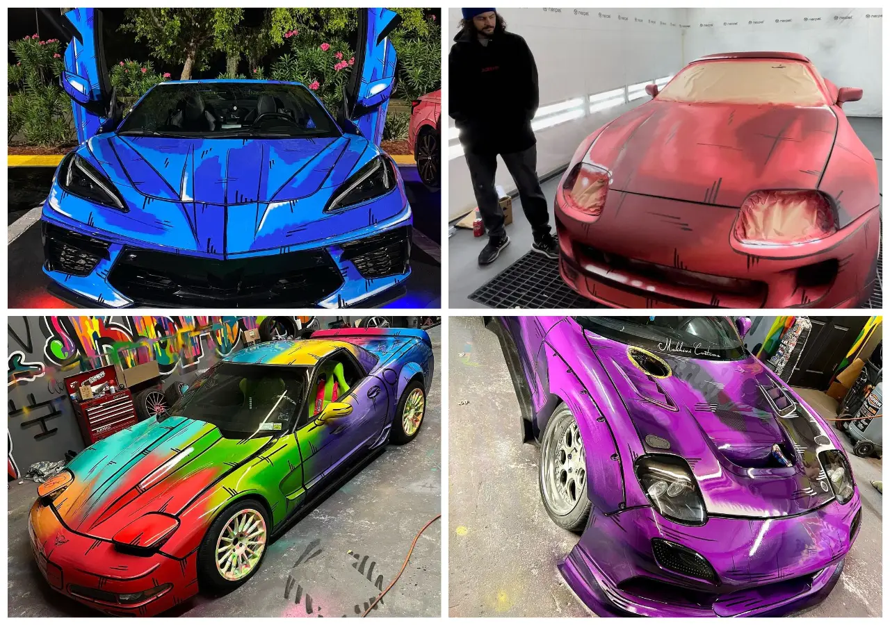 Manga C8 and C5 Corvettes Join Supra, RX-7 and WRX in Graffiti Artist's ...